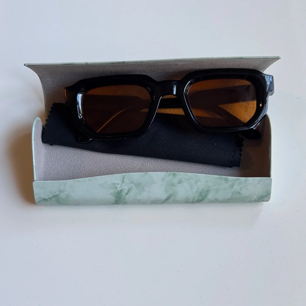 Black Sunglasses with Orange Lenses - Picture 3 of 3